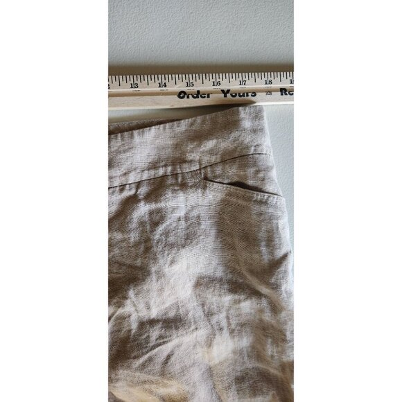 Chicos Pants Womens Linen Cropped ripped Lace & Fringe Hem Size 2.5 Short FLAWS - Picture 7 of 16